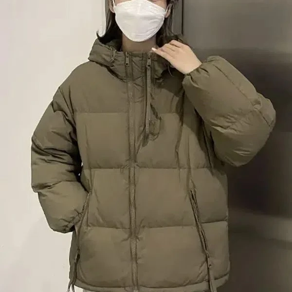 羽绒服短款2024新款加厚韩版宽松连帽大码棉袄小个子棉服保暖外套