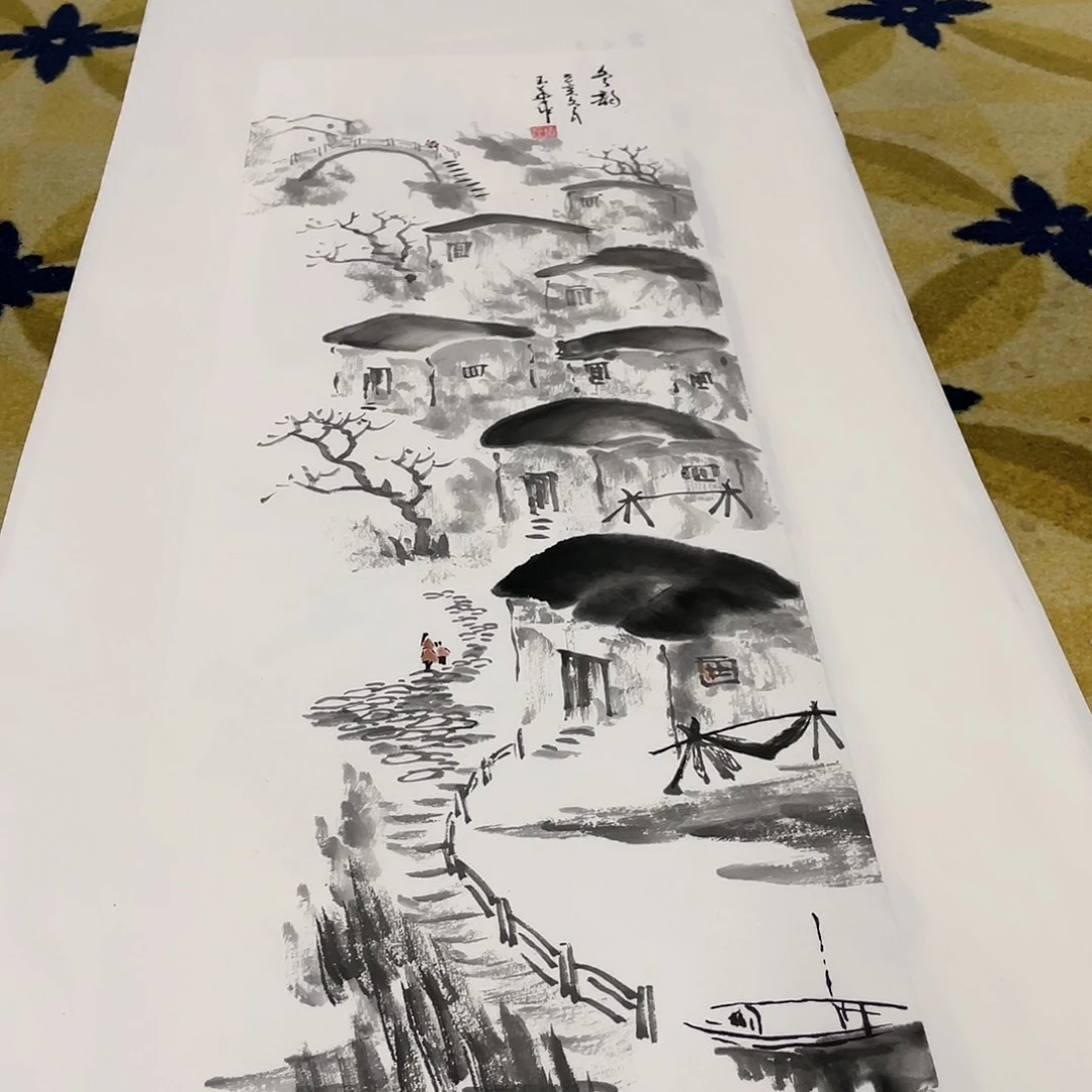 绘画孙玉华老师三尺对开山水444