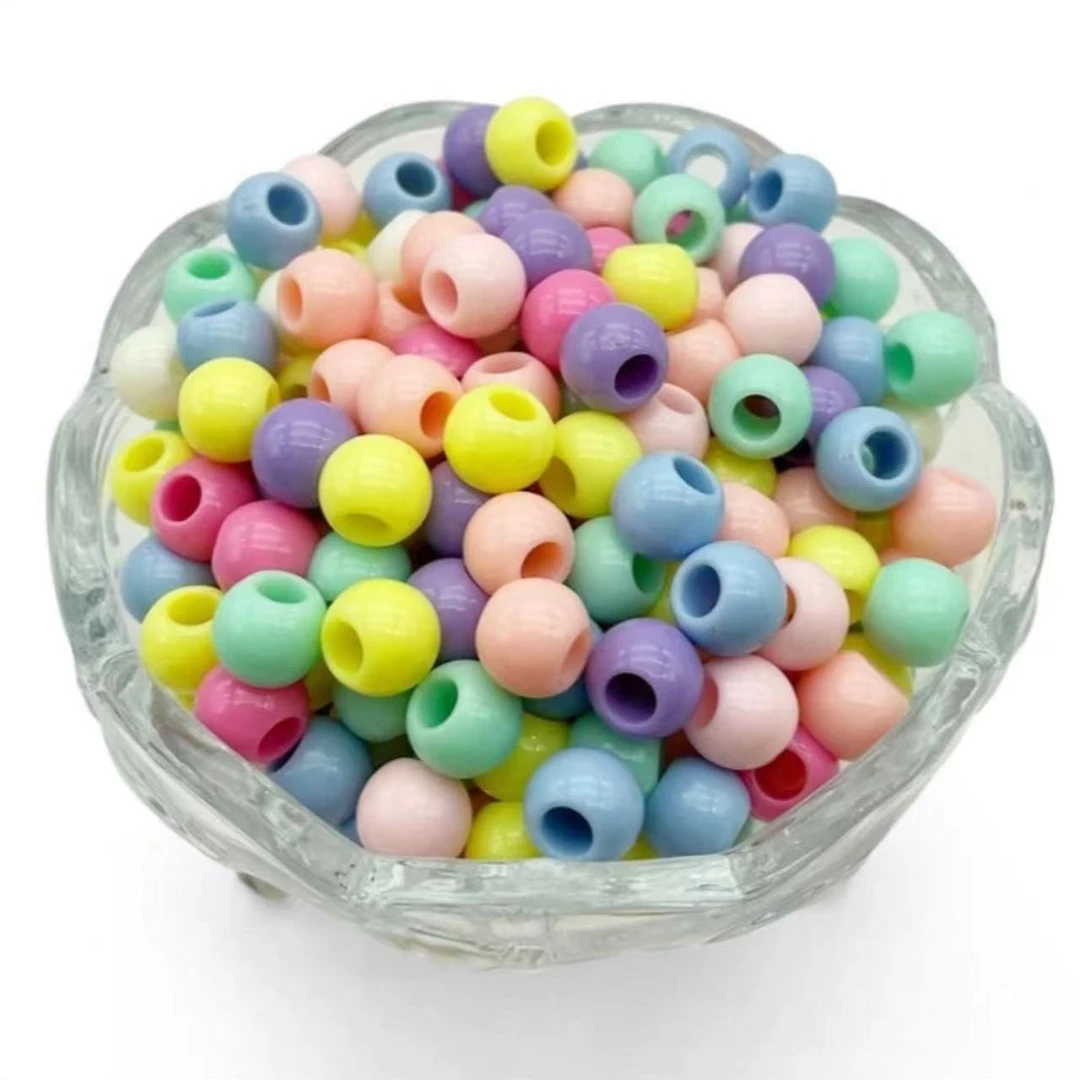 【宝老板】亚克力大孔糖果色圆珠diy配件创意饰品