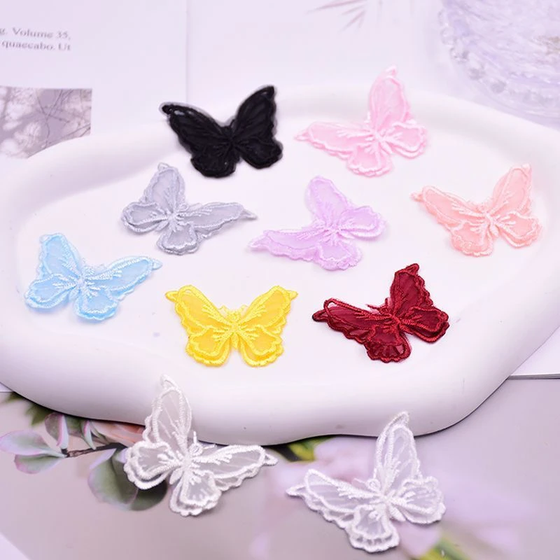 【宝老板】买一送一5CM双层刺绣立体蝴蝶手工配饰