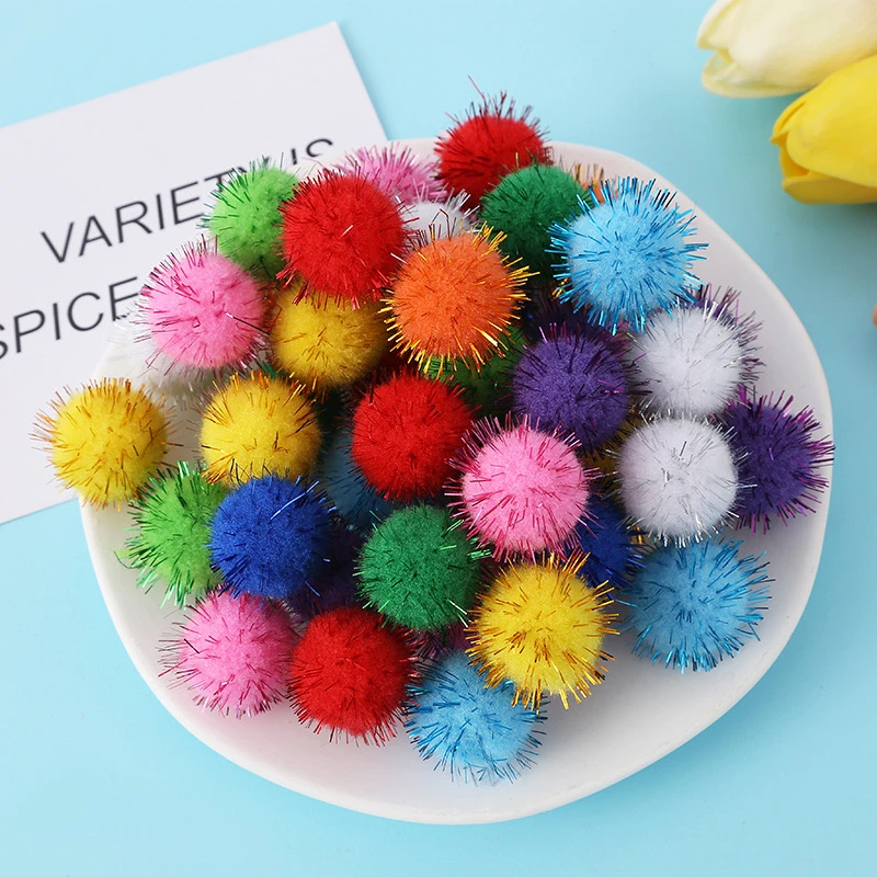 下单送50克太阳花【宝老板】糖果金葱毛球彩色高弹手工配件