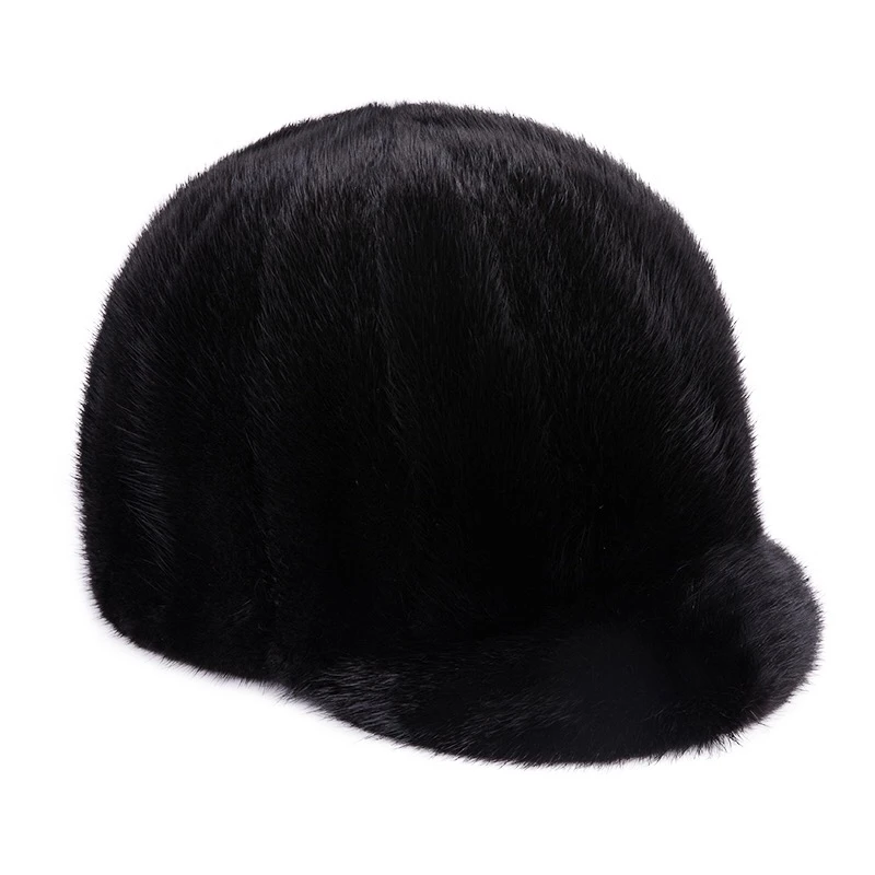 秋冬新款水貂毛时尚男女同款款貂尾帽好百搭款冬季抗寒保暖骑士帽