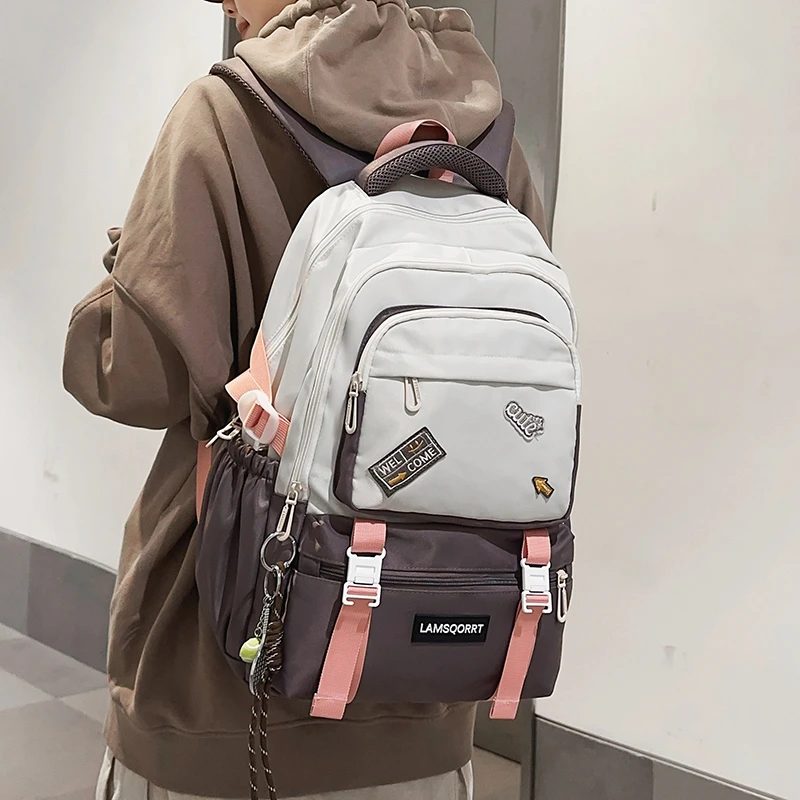 中学生书包女生初中生高中生大容量背包男款简约轻便大学生双肩包