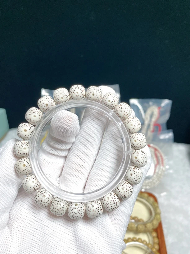 海南原生态原白11×10老型桶珠月朗星稀侧留白星月菩提