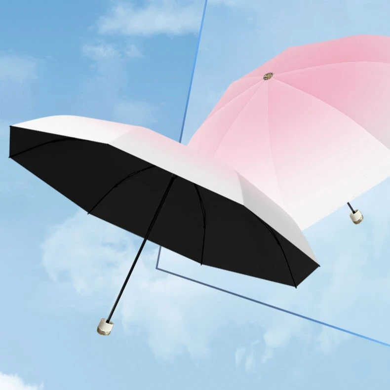 【福利】渐变遮阳伞高颜值太阳伞晴雨伞防紫外线手动折叠晴雨两用伞