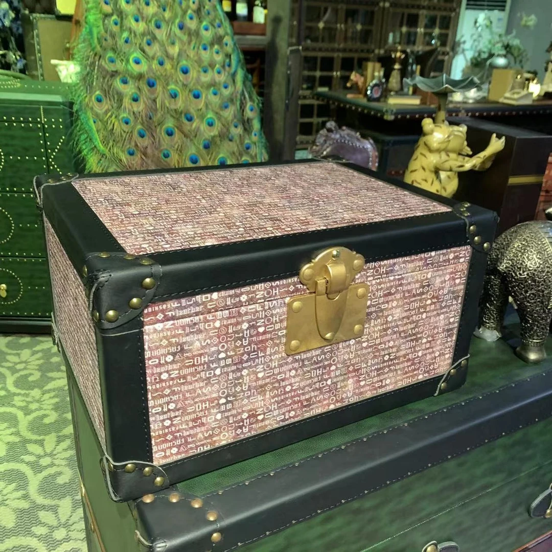 【源头工厂】冰梅粉 百宝箱高档 复古箱柜 储物柜   长45宽33高24cm