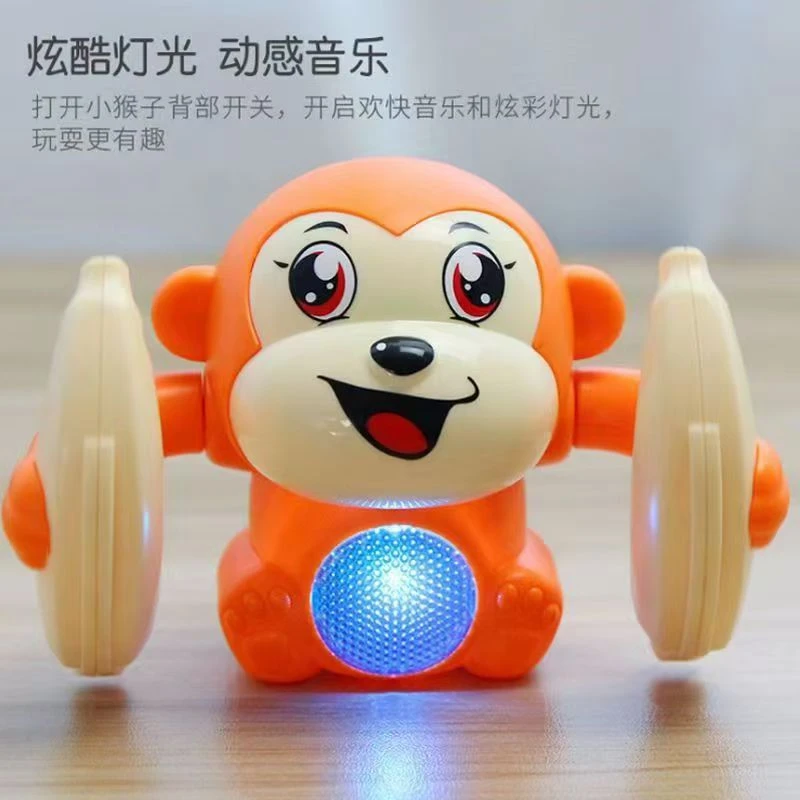 婴幼儿翻跟头猴子电动玩具灯光音乐宝宝抬头练习爬行有声会动早教