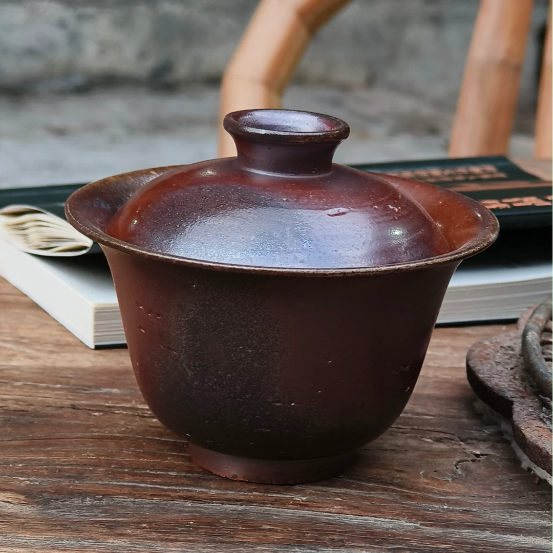 天花板｜盖碗【柴窑裸烧】纯手工