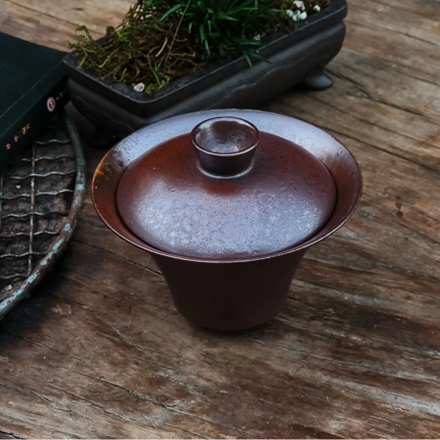 B079-081 | 官帽盖碗【瓷窑裸烧】纯手工 130cc