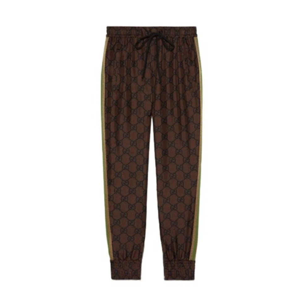 GUCCI/古驰古驰Gucci满印logo真丝长裤时尚薄款