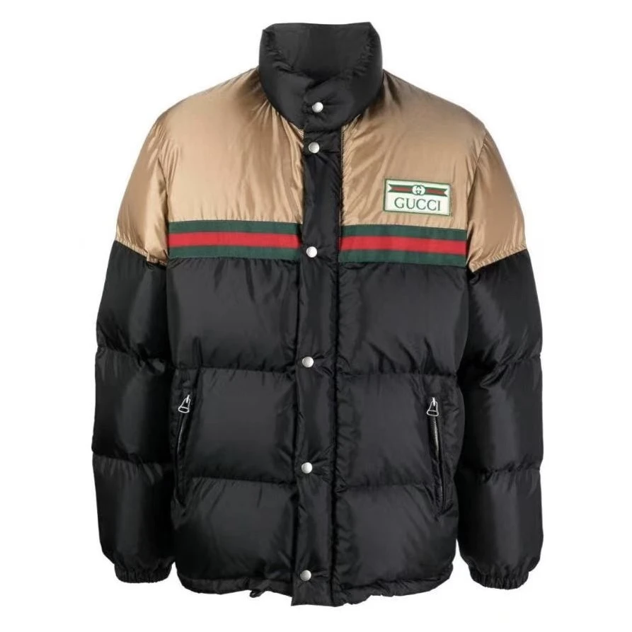 GUCCI/古驰古驰黑金配色织带贴标羽绒服