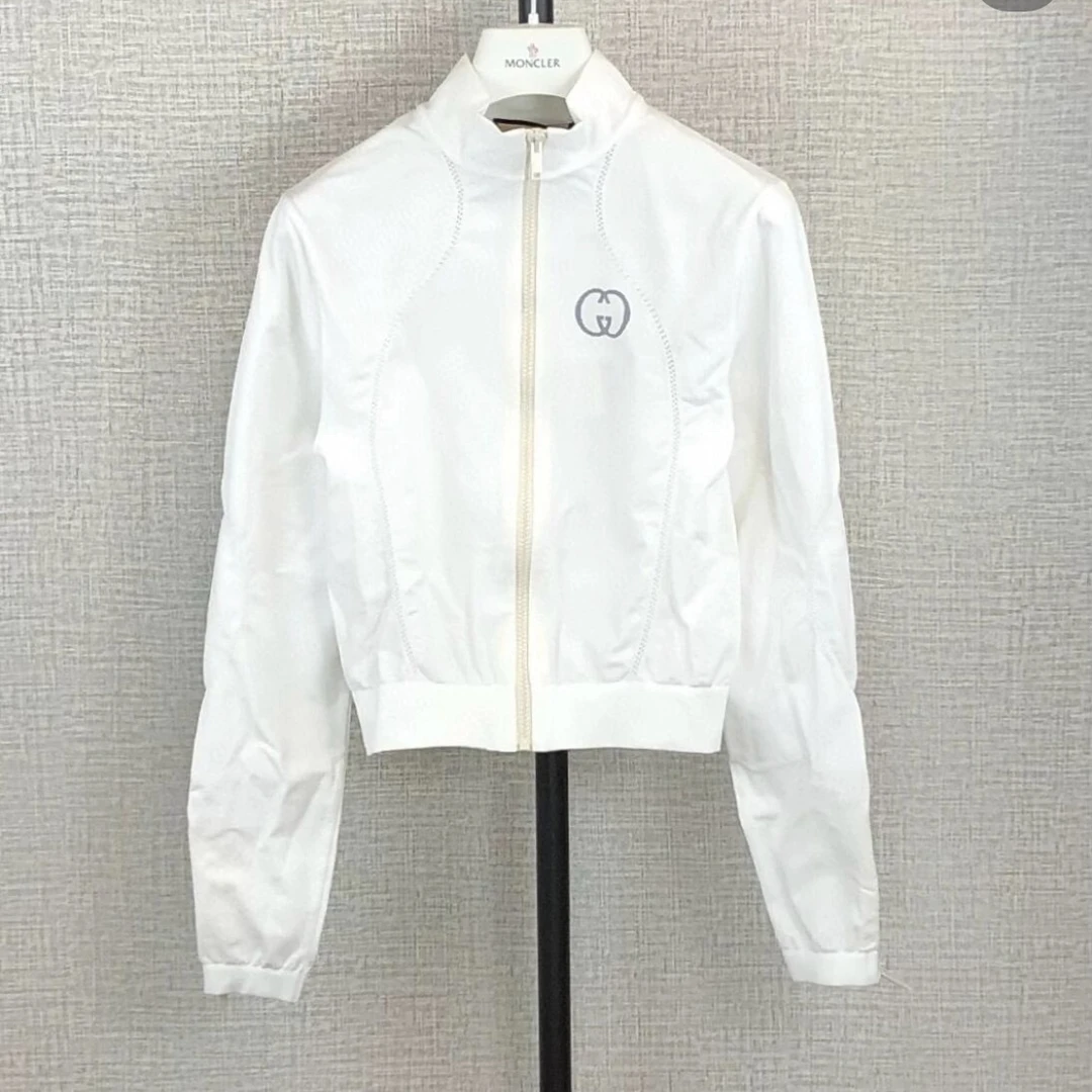 古驰Gucci短款女士白色简约双G外套