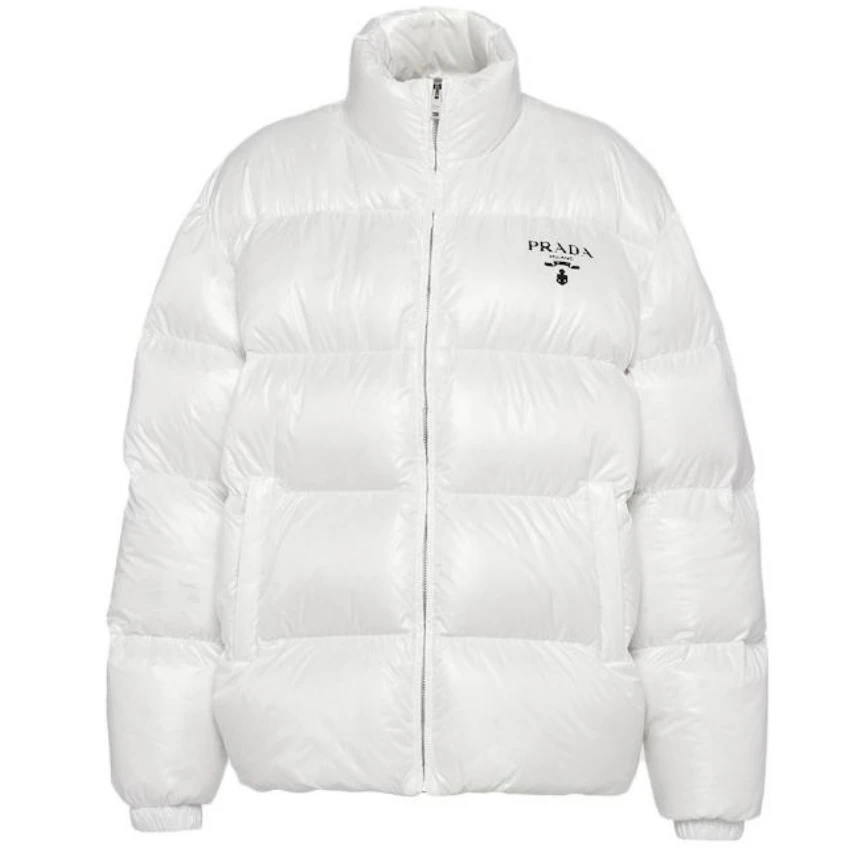未使用 Prada/普拉达 纯色字母Logo印花立领保暖长袖羽绒服