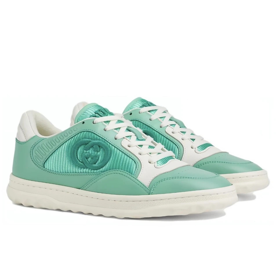 全新未使用 GUCCI/古驰 古驰青绿色轻便休闲女鞋带原盒