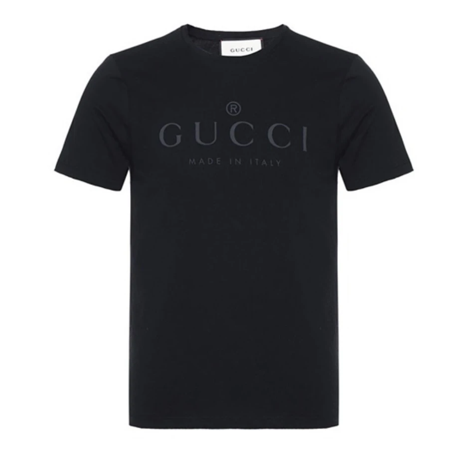 GUCCI/古驰（样衣）古驰黑色logo印字宽松透气T恤