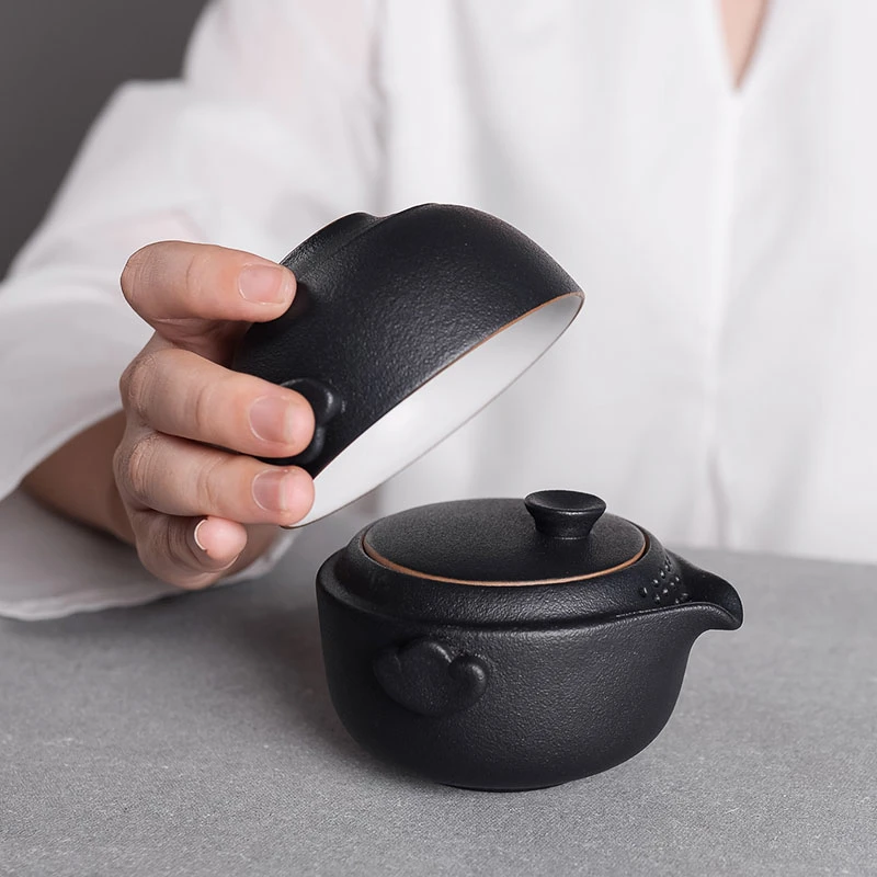 快客杯一壶一杯简易单人办公室泡茶随身小型旅行便携陶瓷茶具套装