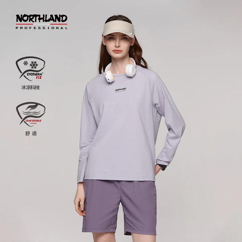 【特提斯】诺诗兰25新款长袖t恤女士户外通勤圆领内搭薄荷曼波