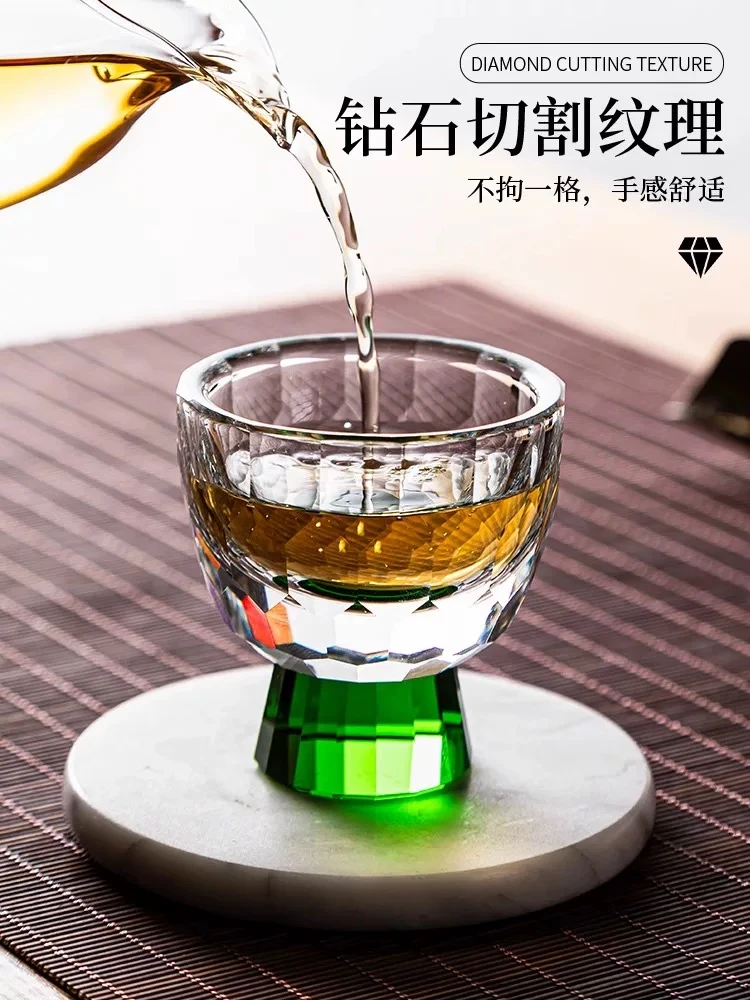 炫彩钻面切割水晶杯酒杯茶杯