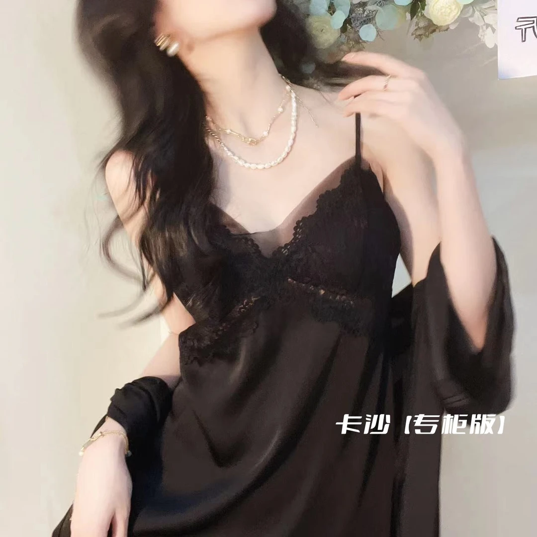 【指尖芭蕾】睡衣2022睡裙睡袍性感蕾丝新款家居服套装2