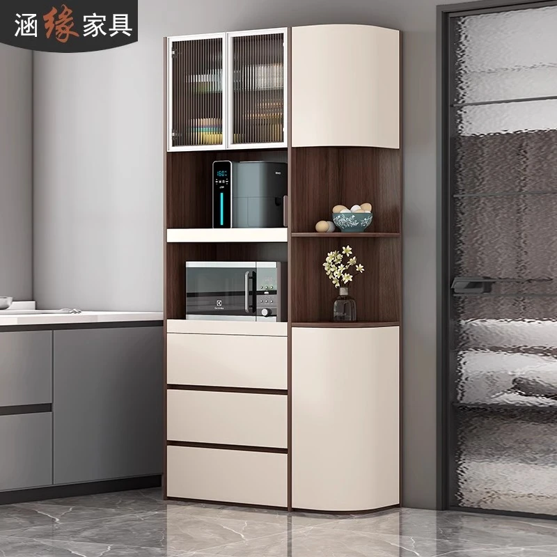 圆弧门餐边柜角柜现代简约厨房橱柜微波炉置物架客厅储物柜7G339