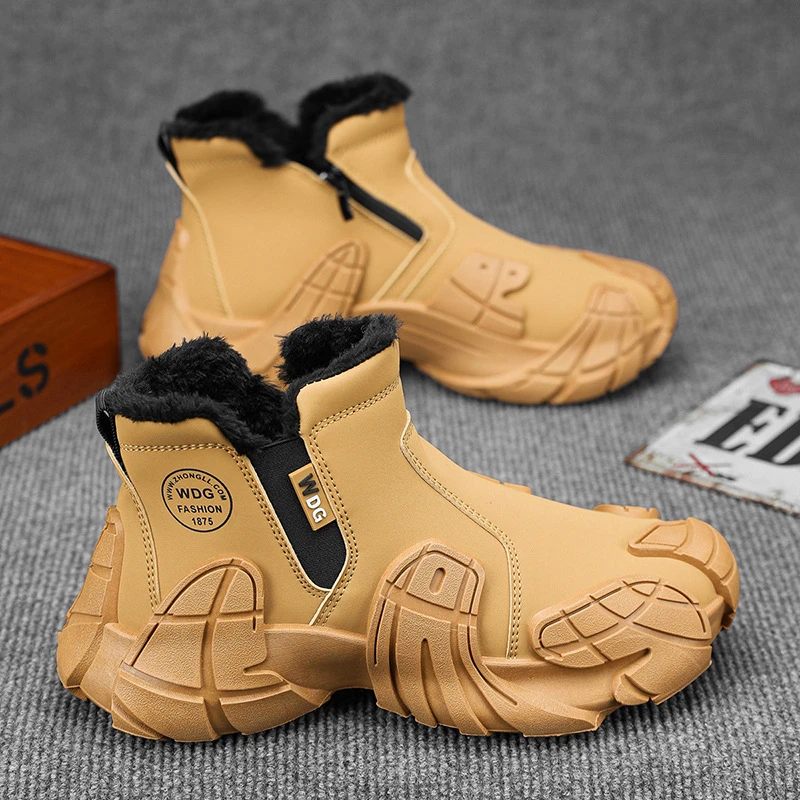 东北雪地靴男冬季加绒保暖棉鞋男士零下40度防寒皮毛一体防滑防水