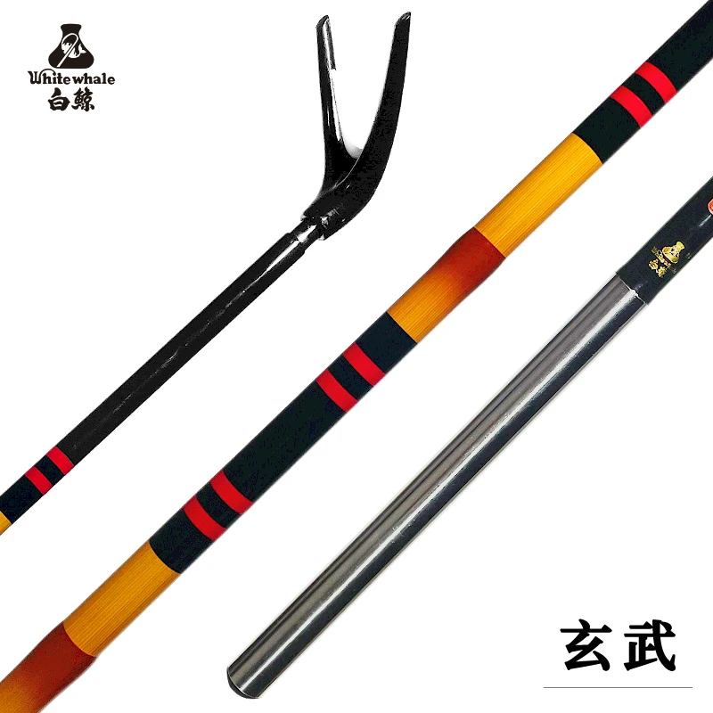 新品白鲸玄武2.2米并继支架抄网杆碳素插节玉柄竿受超轻3节野钓