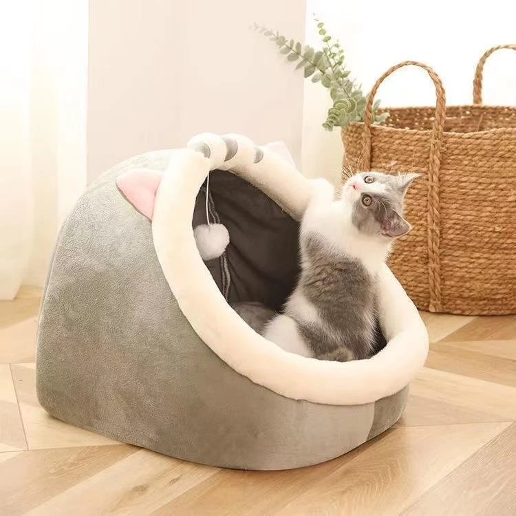 猫窝四季通用封闭式猫舍猫屋猫房子幼犬睡床冬季保暖宠物用品W167