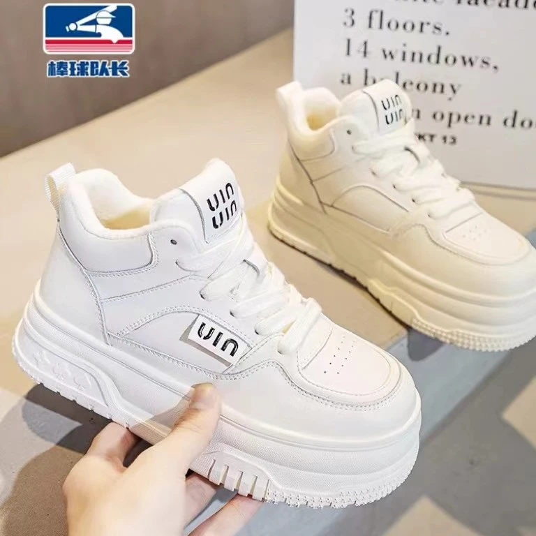 高帮女鞋小白鞋时尚百搭休闲鞋厚底ins网红春季学生加绒高帮秋冬