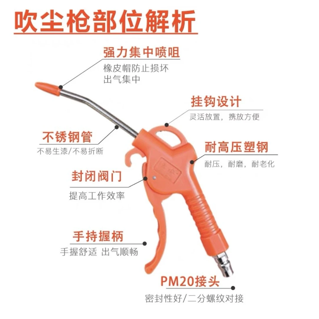 强力气动吹尘枪高压风枪空压机气泵清洁工具除尘气枪气吹尘枪