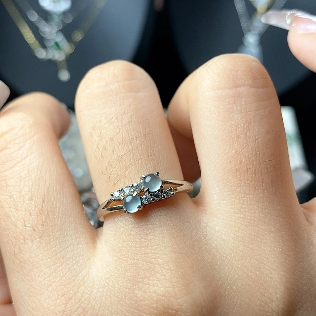 【闪购商品】翡翠戒指银S925镶嵌调****头