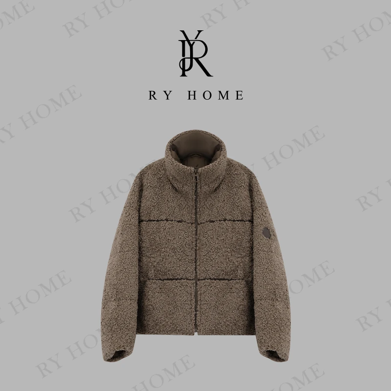 【容雨RYHOME】90白鸭绒~拼接绒面短款羽绒服244YF1237