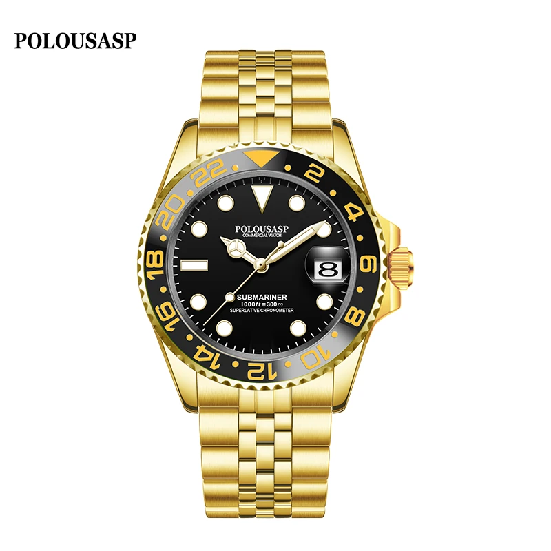 英国保罗间金水鬼系列男款高档全自动机械表防水时尚夜光腕表