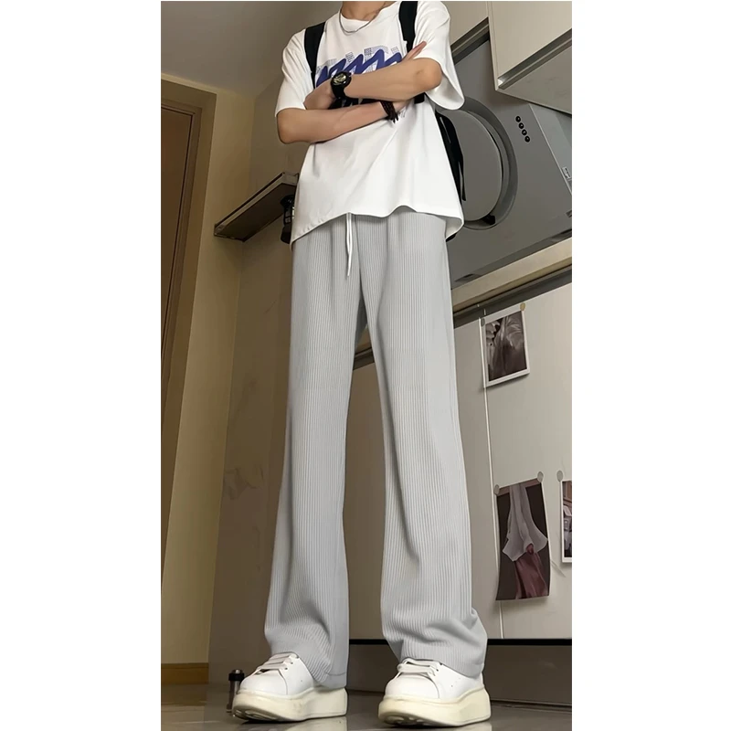 垂感直筒裤子男夏季薄款2024新款潮牌运动裤男士宽松百搭休闲长裤