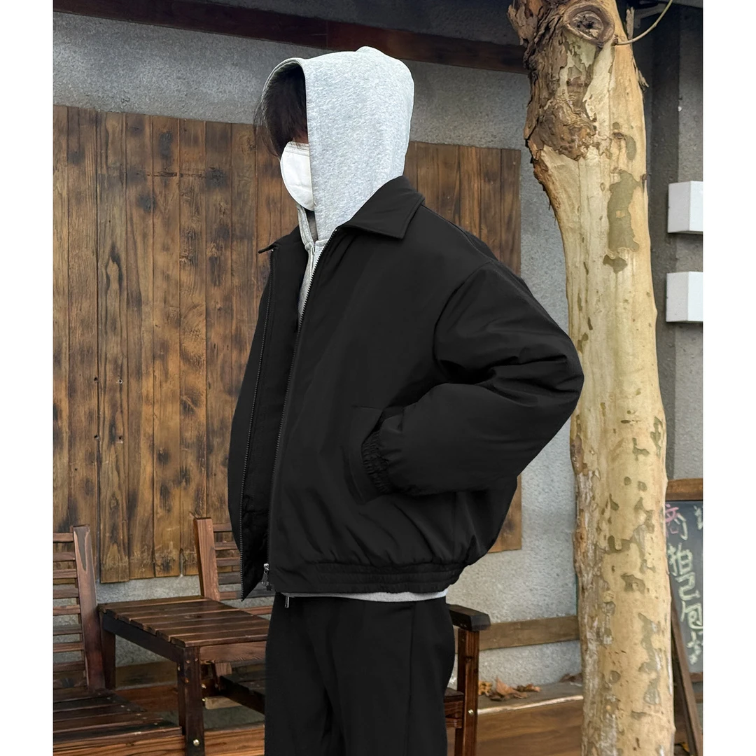 美式黑色飞行员夹克上衣男款春秋复古潮牌痞帅机车服cleanfit外套