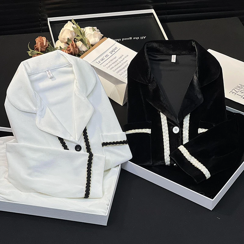 Sifuma/斯服玛《小香风》金丝绒秋冬季轻奢两件套睡衣设计感家居服