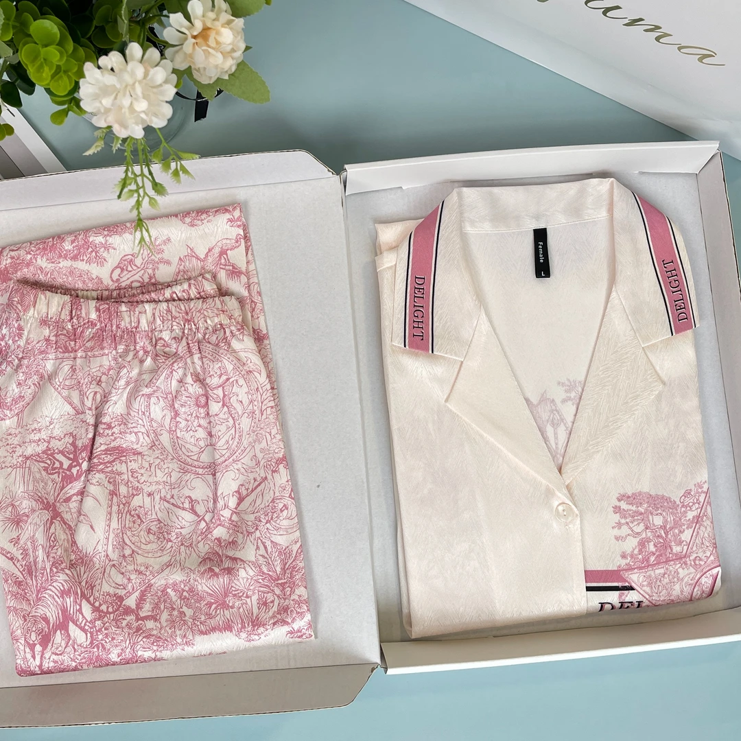 Sifuma/斯服玛《情侣D》春秋季丝质轻奢长袖两件套睡衣家居服礼盒装
