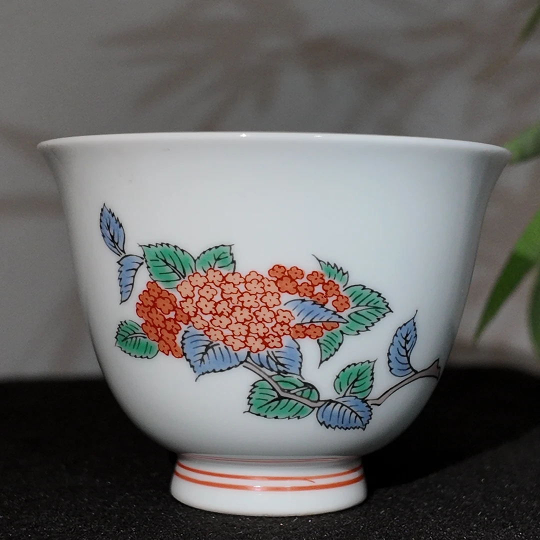 高白瓷手绘全手工茶杯铃铛杯主人杯陶瓷弥右卫门