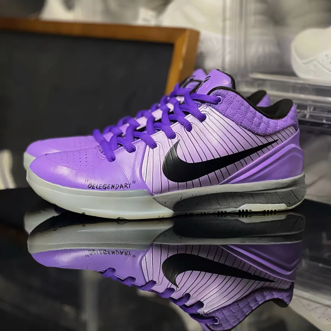 【Jelly實戰定製】NikeZoom科比4"紫罗兰"1.0版美式黑蓝实战球鞋