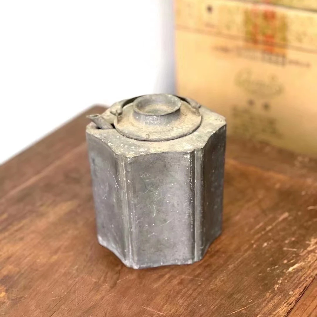 瓷器锡凹角.老物件粗陶鎏银青瓷复古温酒器瓜凌