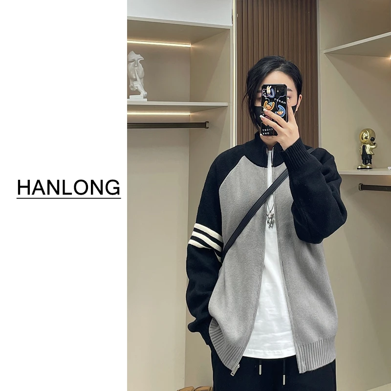 针织开衫男2024新款秋冬百搭宽松慵懒风毛衣外套休闲帅气潮流毛衫