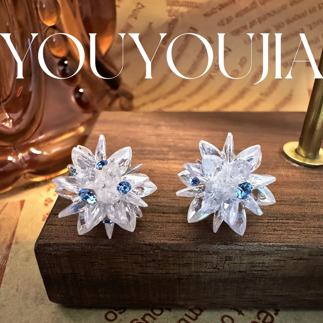 铜合金锆石耳饰 耳钉气质百搭轻奢时尚彩色设计师镶嵌精致手工