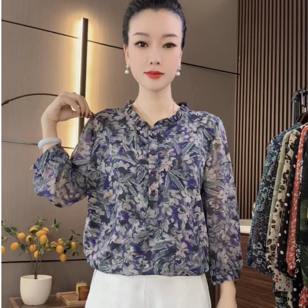 〖紫色底蕴〗2025新款时尚遮肉显瘦衬衫上衣洋气百搭