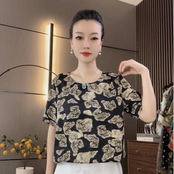 810〖玫瑰〗2025新款时尚遮肉显瘦衬衫上衣洋气百搭