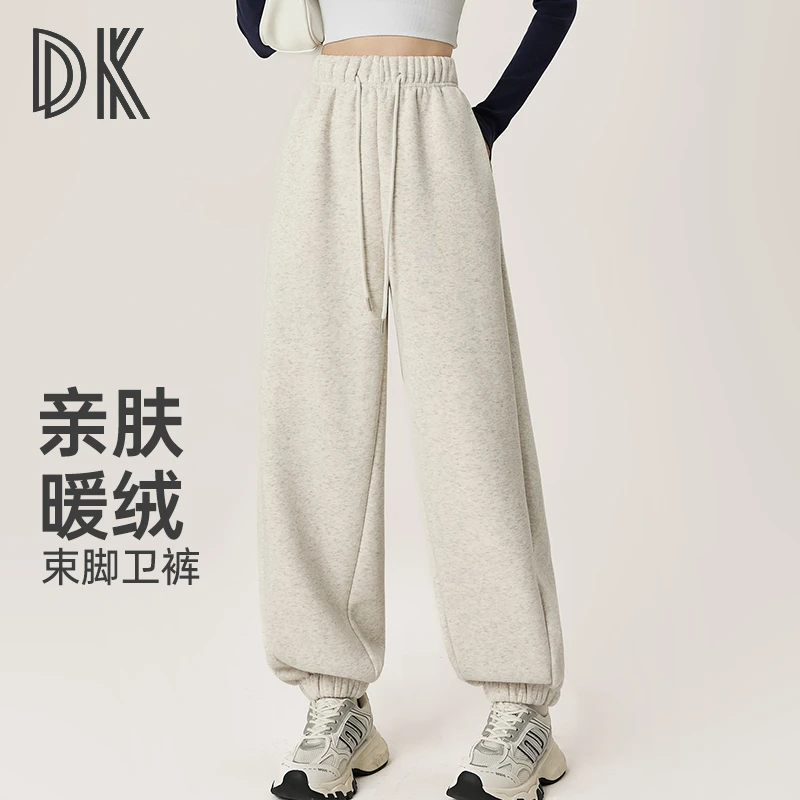 DK运动裤女卫裤加绒女款爆款2025新款跑步健身长裤女士束脚裤5353
