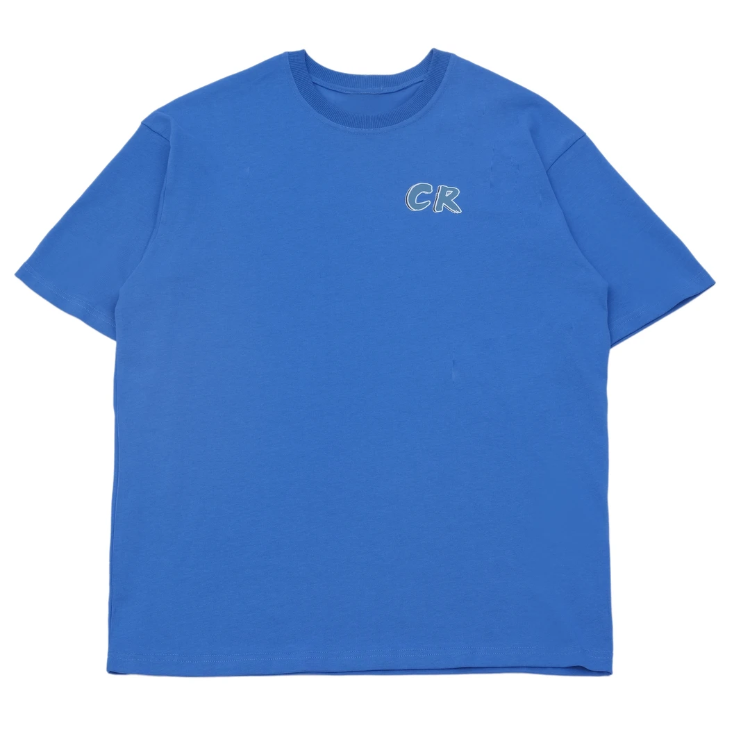 原创T恤宇宙芦苇印花休闲克莱因蓝高品质重磅棉宽松男女情侣款潮