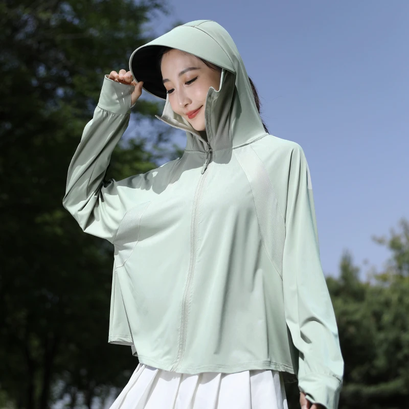 人生方圆防晒衣户外薄款连帽骑行女款遮阳长袖女士防紫外线防晒服