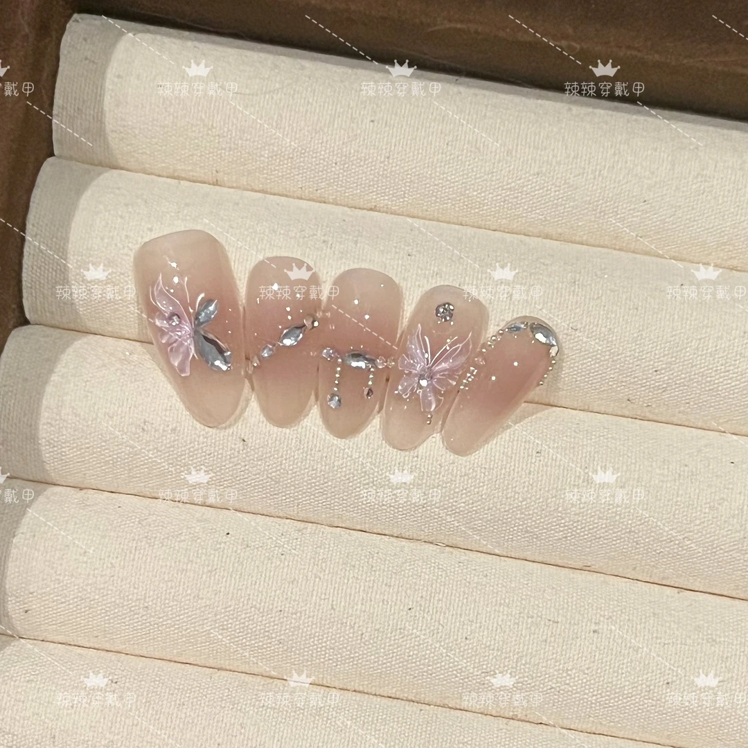 蝶下恋人 穿戴甲纯手工美甲贴片