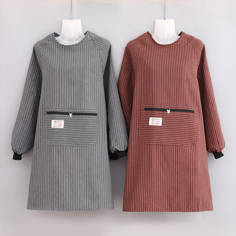 纯棉罩衣女厨房围裙反穿衣男耐脏干活衣服韩版时尚上班工作围腰