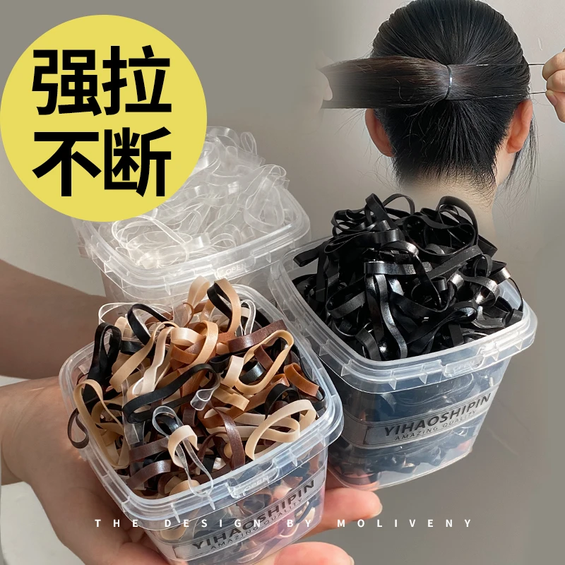 非金属发饰 简约加粗一次性发圈女高弹力耐用橡皮筋扎头发绳儿童