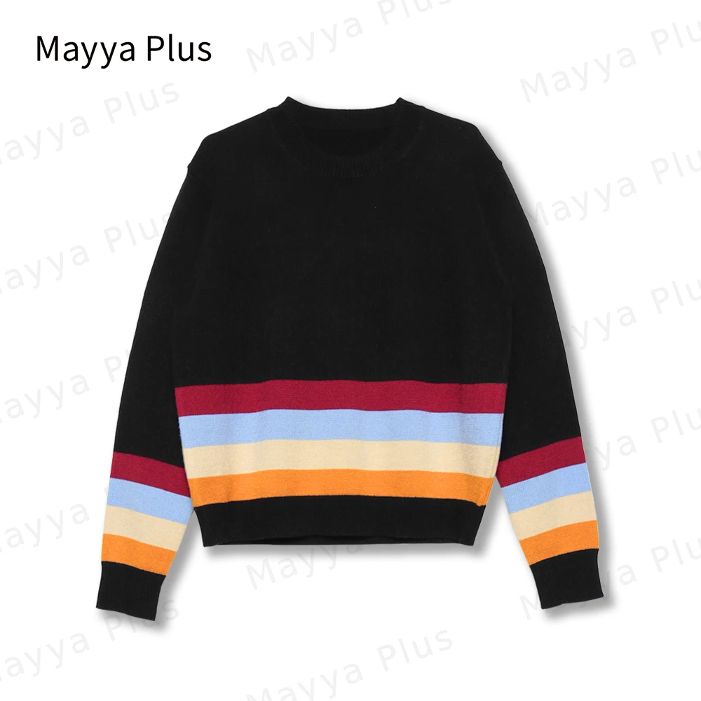 【遇见彩虹】Mayya Plus时尚新品气质显瘦百搭款热力感毛衫32346287